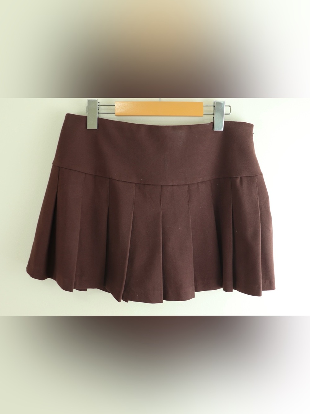 Abercrombie & Fitch x Kathleen Post Pleated Mini Skirt Brown Preppy Academia